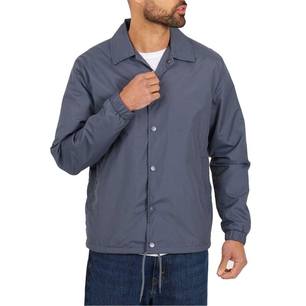 Brave Soul Mens Lightweight Coach Jacket / Steel Blue
